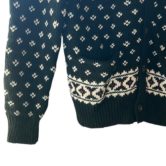 POLO Ralph Lauren Men's Cotton Cashmere Blend Snowflake Sweater, Black & White - Picture 4 of 4